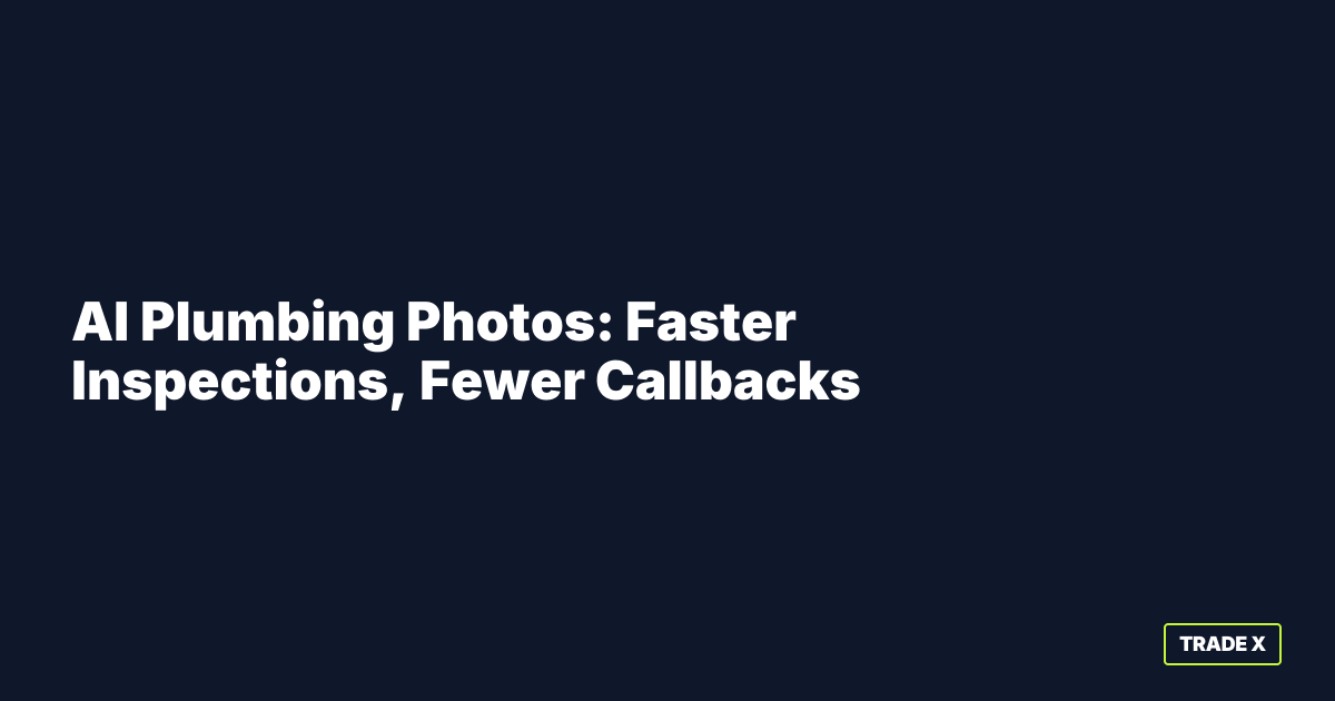 AI plumbing inspection photos showing automated quality control analysis