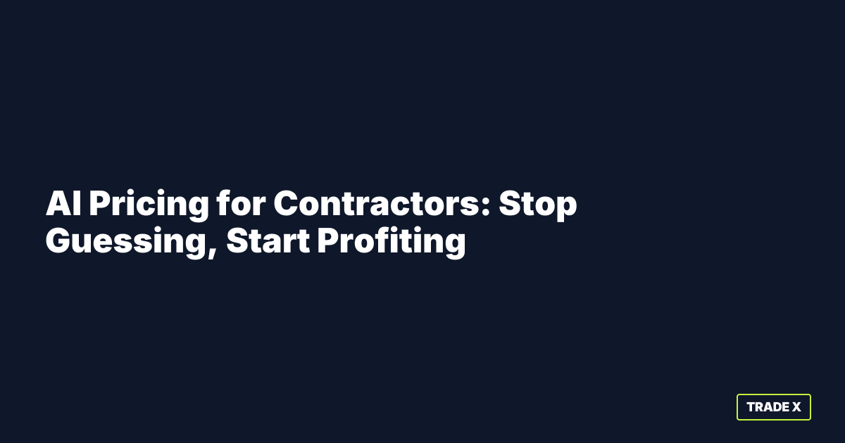 AI-powered contractor pricing strategy dashboard showing real-time market data and profit optimization