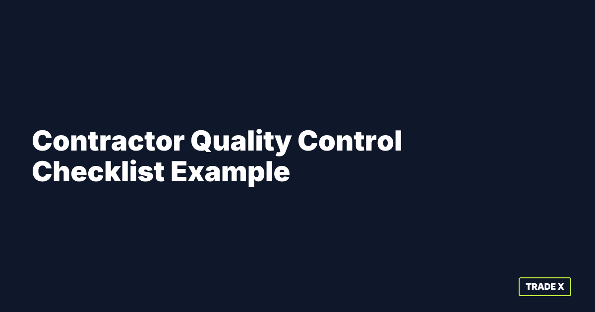 Contractor Quality Control Checklist Example - Office OS