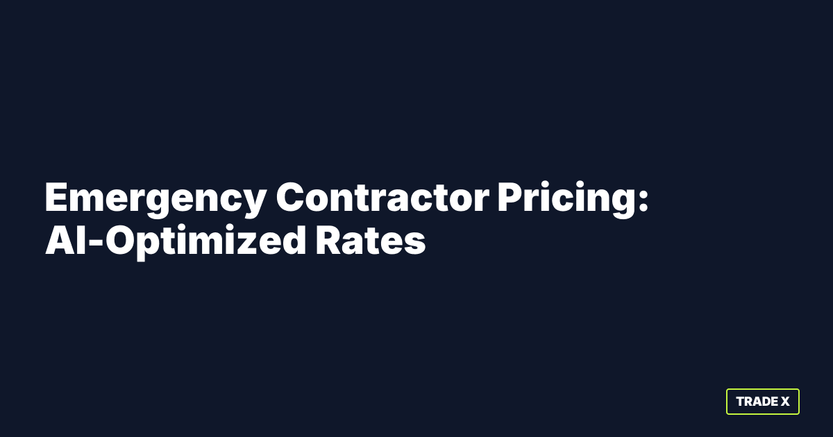 Emergency contractor pricing guide with AI optimization for HVAC, plumbing, and electrical contractors