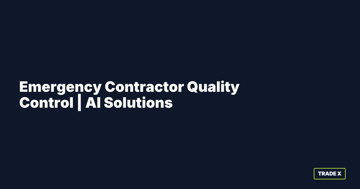 Emergency Contractor Quality Control - Office OS