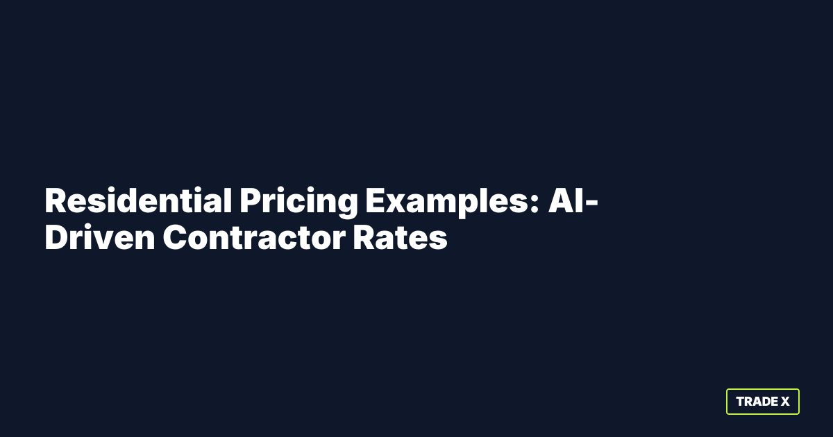 Residential contractor pricing examples showing HVAC, plumbing, and electrical rates with profit analysis